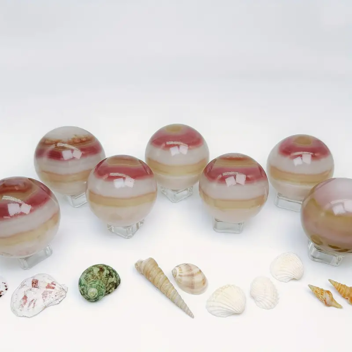 High-quality polished seven-color jade ball crystal healing stone decorative meditation feng shui style wedding decoration gift