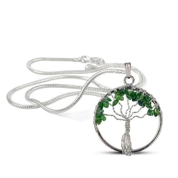 The best-selling green jade pendant, the natural healing crystal Life tree necklace, is for Mother's Day/Father's Day