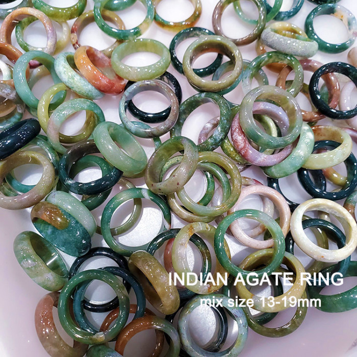 Wholesale natural gemstone, agate and jade ladies' rings