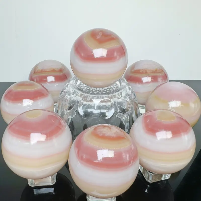 High-quality polished seven-color jade ball crystal healing stone decorative meditation feng shui style wedding decoration gift