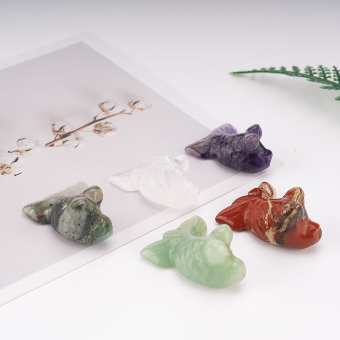 Wholesale natural crystal jadeite, high-quality goldfish, animal mini gemstones, exquisitely carved pendant gifts