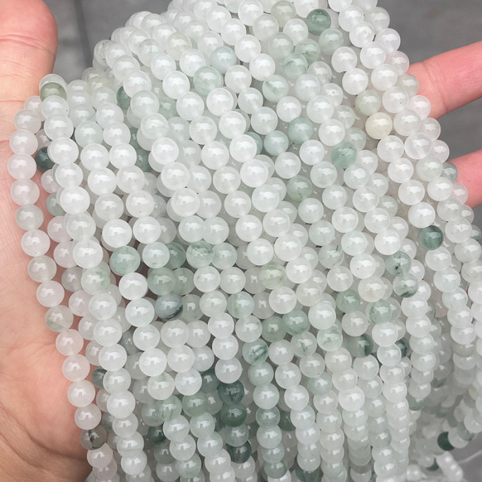 2023 New Arrival Natural Tianshan jade gemstone round smooth natural green jade bead jewelry