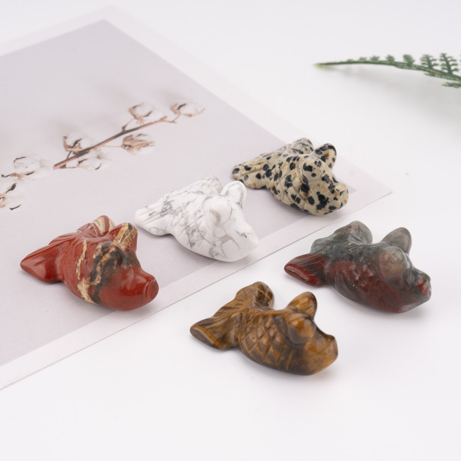 Wholesale natural crystal jadeite, high-quality goldfish, animal mini gemstones, exquisitely carved pendant gifts