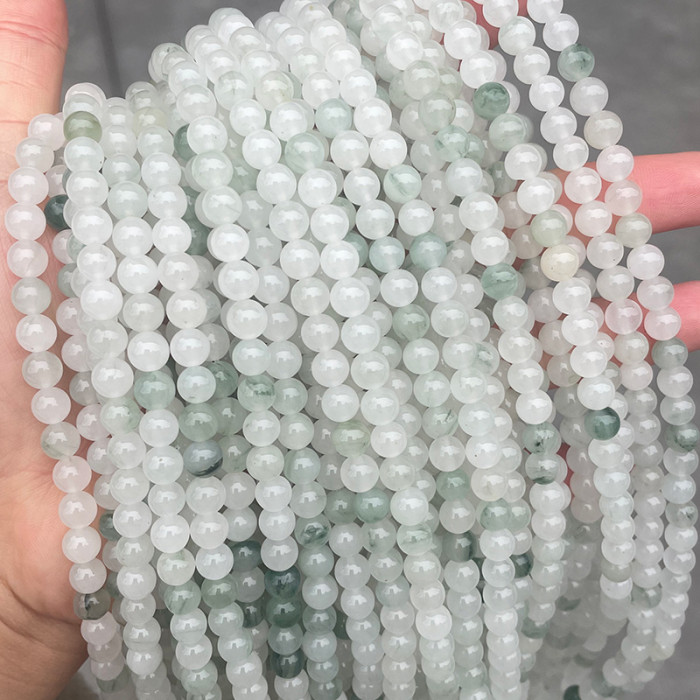 2023 New Arrival Natural Tianshan jade gemstone round smooth natural green jade bead jewelry