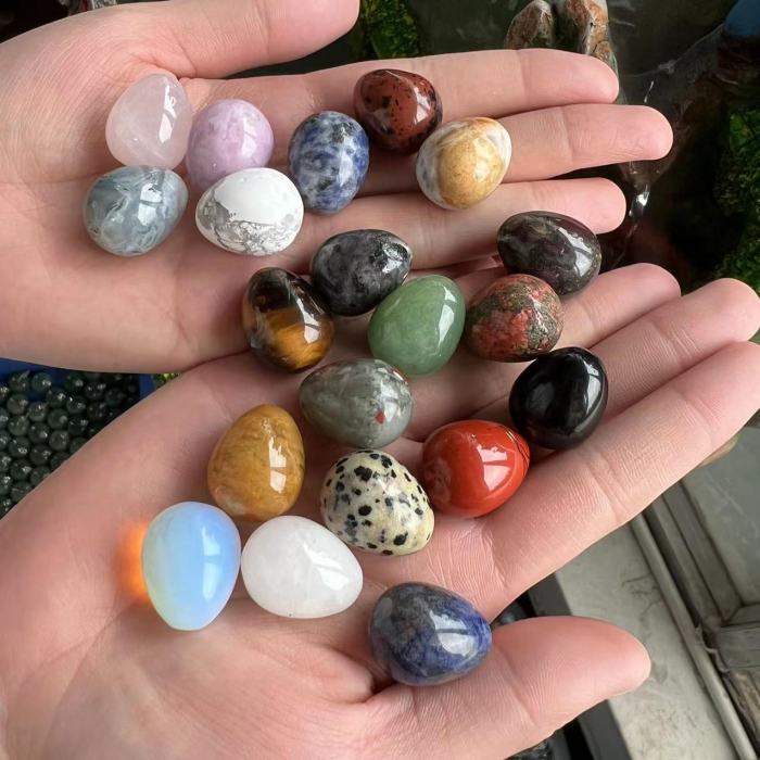 Natural raw tiger's eye quartz polished obsidian 30mm egg-shaped crystal jewelry gemstone Easter home desk decoration