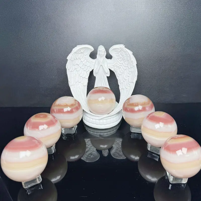 High-quality polished seven-color jade ball crystal healing stone decorative meditation feng shui style wedding decoration gift