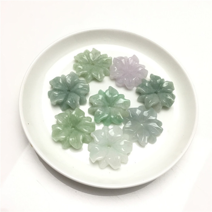 Wholesale natural true green sunflower jade pendants from Myanmar for the production of religious jewelry