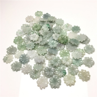 Wholesale natural true green sunflower jade pendants from Myanmar for the production of religious jewelry