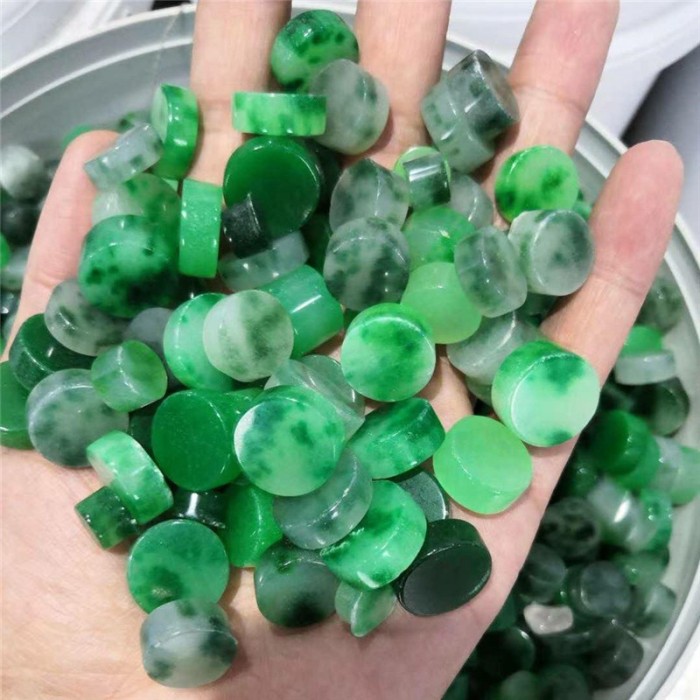 Decorated with natural high-quality green jadeite crystal stone, handcrafted and original