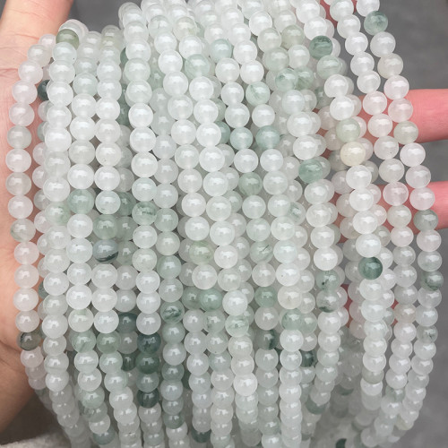 2023 New Arrival Natural Tianshan jade gemstone round smooth natural green jade bead jewelry