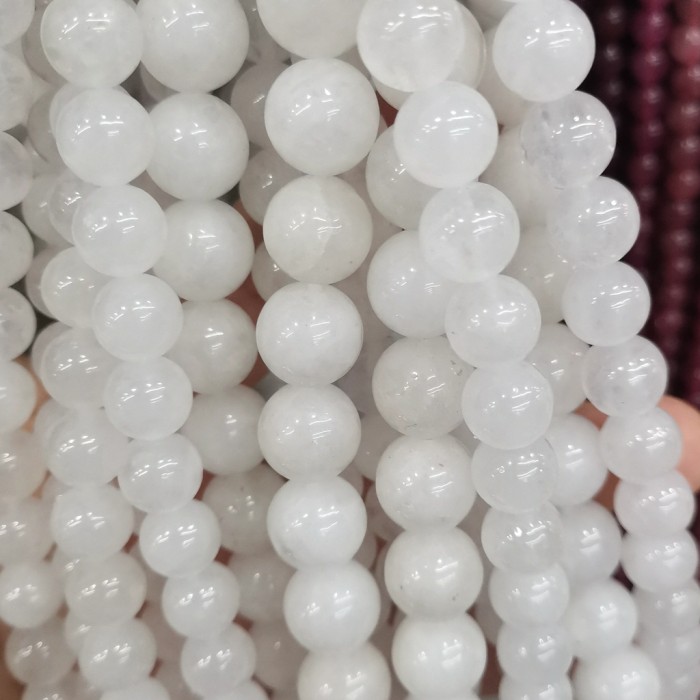 Natural jade round beads, loose round beads, Chinese white jade, designer Diy stand, jewelry making, handcrafted self-service