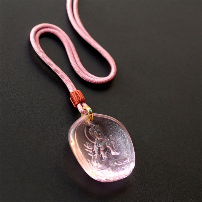 Lucky Natural top-grade imperial green glass Jadeite jade Guanyin pendant jewelry is fashionable and charming