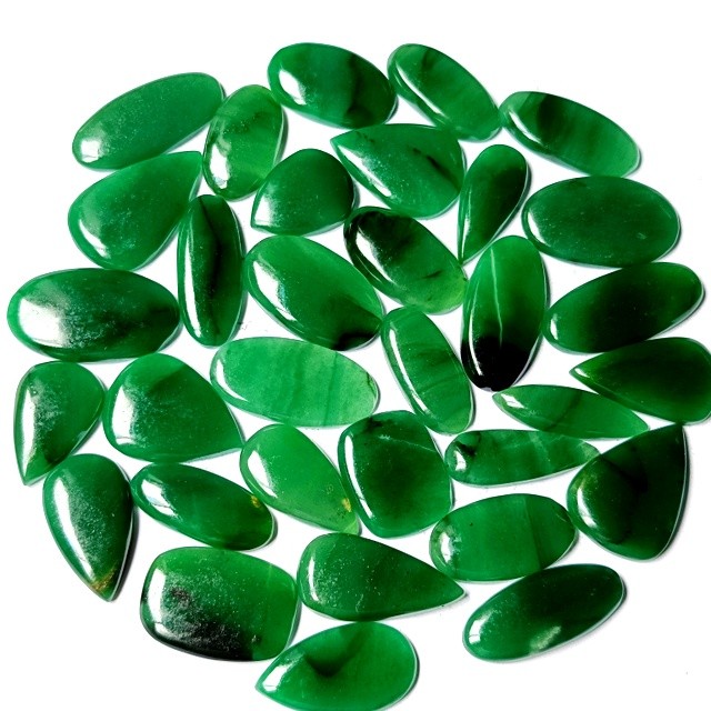 Natural emerald crystal flat-back emerald cabochon jewelry