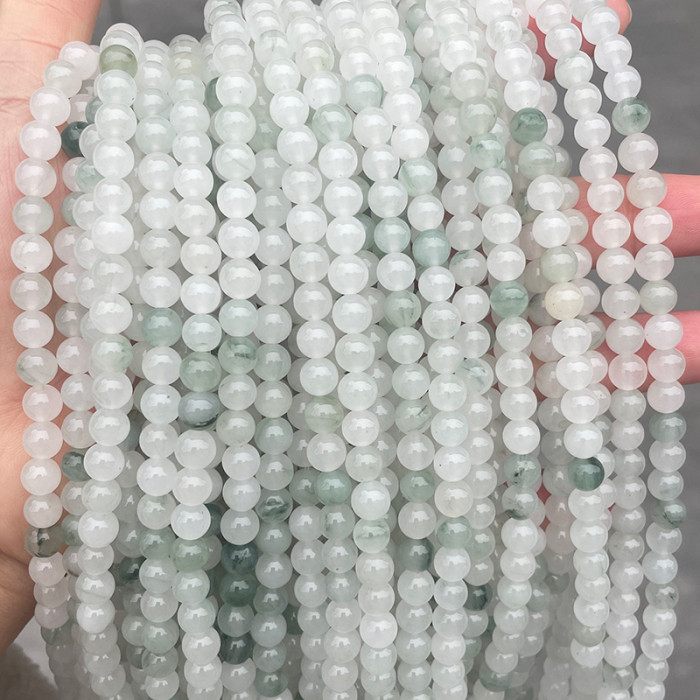 2023 New Arrival Natural Tianshan jade gemstone round smooth natural green jade bead jewelry