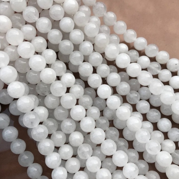 Natural jade round beads, loose round beads, Chinese white jade, designer Diy stand, jewelry making, handcrafted self-service