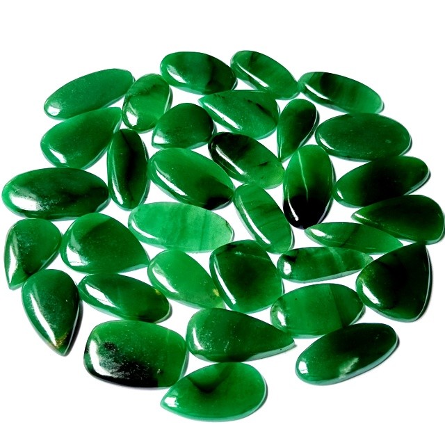 Natural emerald crystal flat-back emerald cabochon jewelry