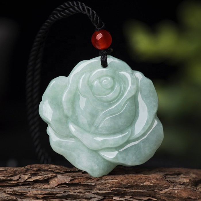 Wholesale of natural Burmese jade rose pendants and women's jade pendants