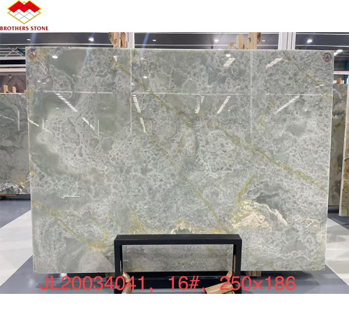Modern blue agate marble slabs polished natural blue agate jade with golden veins, used for hotel projects