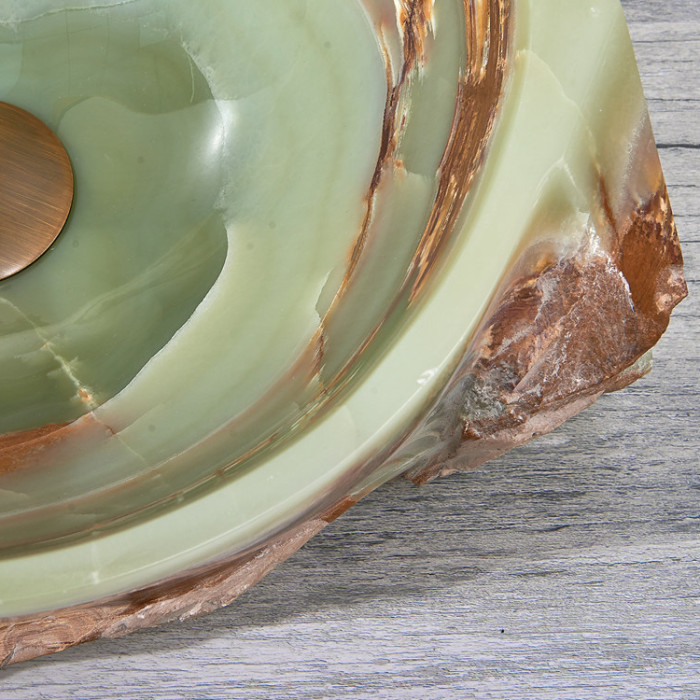 Green jade bathroom sink