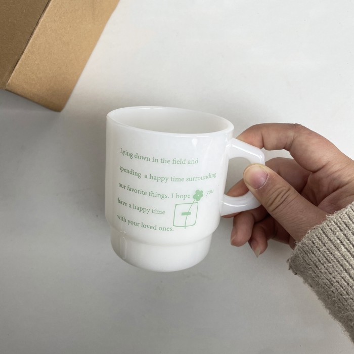 New stackable white jade glass cup, jade jade cup and coffee cup