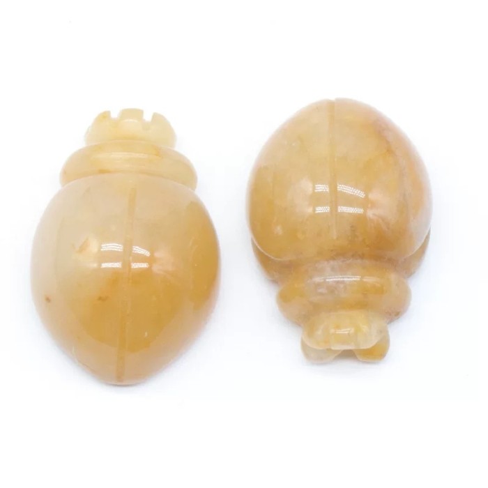 Healing natural jade, crystal quartz, semi-precious stone, 1-inch mini beetle animal ornament, handicraft, statue carving