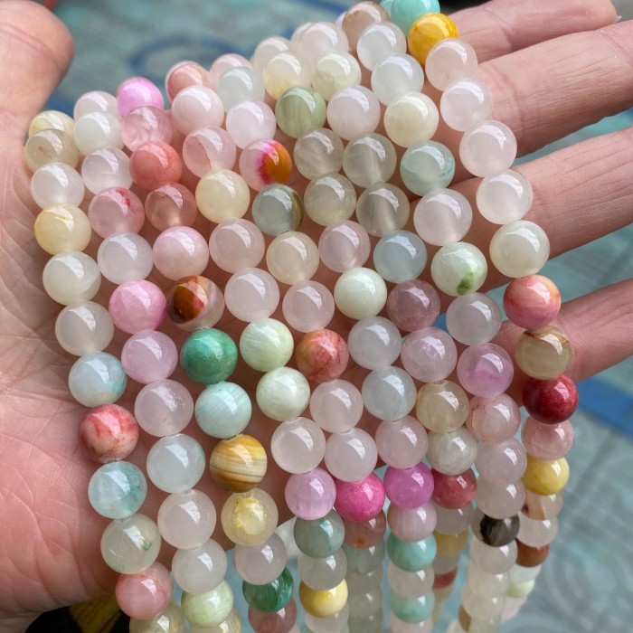 DIY jewelry making of natural seven-color jade loose beads 4 6 8mm round jade loose beads