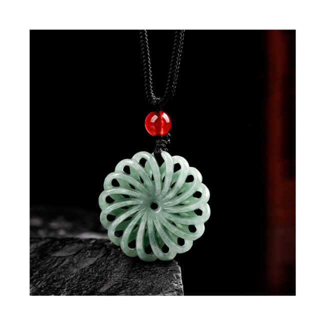 Certified natural jade pendant, handcrafted jewelry, jade pendant, gemstone necklace, men's and women's lucky sweater chain