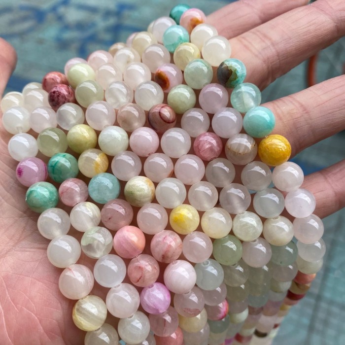 DIY jewelry making of natural seven-color jade loose beads 4 6 8mm round jade loose beads