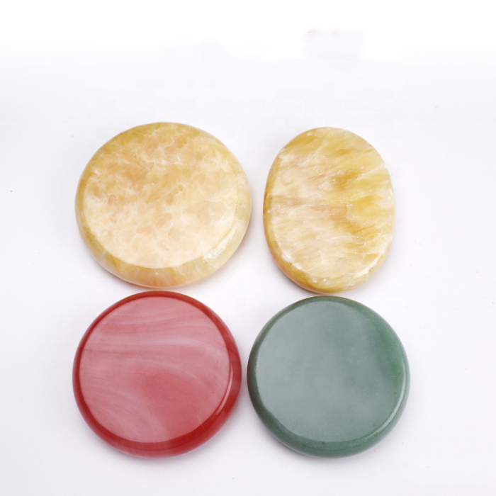 Spa jade white jade Natural hot Compress Body Therapy Volcanic massage stone Back massage dark green hot stone