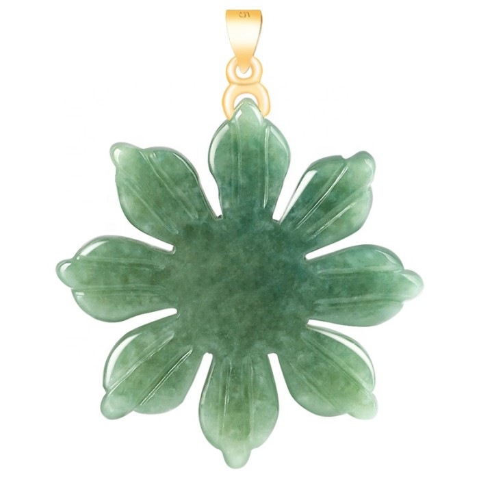 Natural jadeite Philippine Sun Jade pendant set with sunflower female accessory