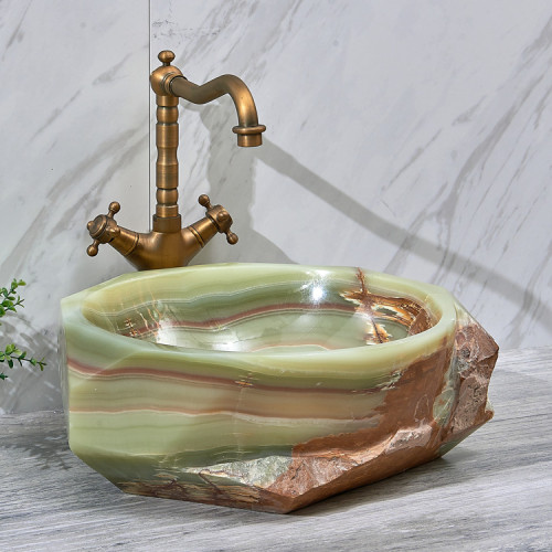 Green jade bathroom sink