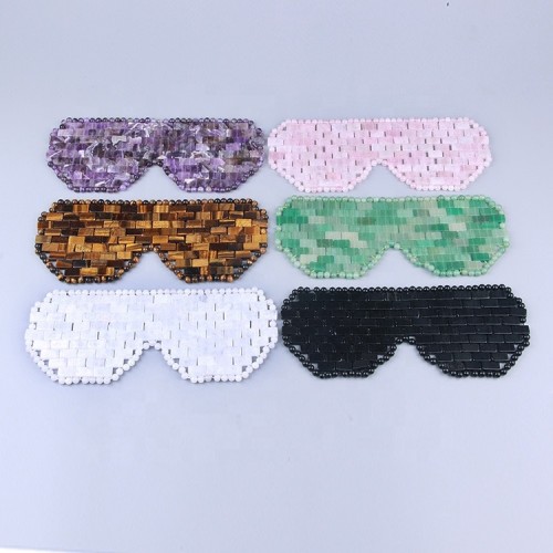 OEM new golden supplier jade eye mask, crystal healing stone, transparent quartz crystal eye mask