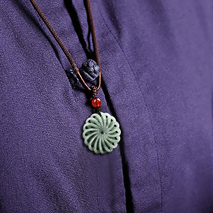 Certified natural jade pendant, handcrafted jewelry, jade pendant, gemstone necklace, men's and women's lucky sweater chain