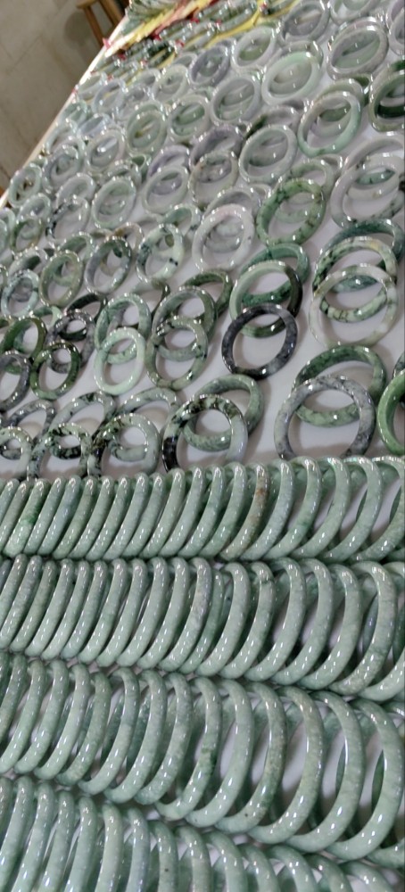 Myanmar a Grade Jade Green 54~60mm Adult Natural Jade Bangle Jadeite Bangle Women Stone Bracelet Charm Bangles