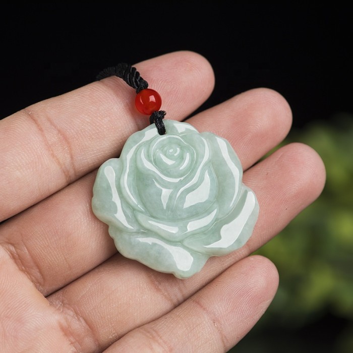 Wholesale of natural Burmese jade rose pendants and women's jade pendants