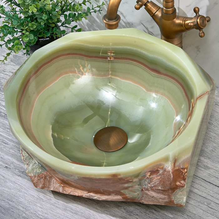 Green jade bathroom sink