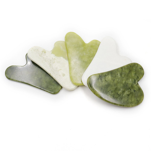 Wholesale of natural fine jade, green jade and obsidian gua sha, facial massage gua sha tools, jade massager and facial gua sha board