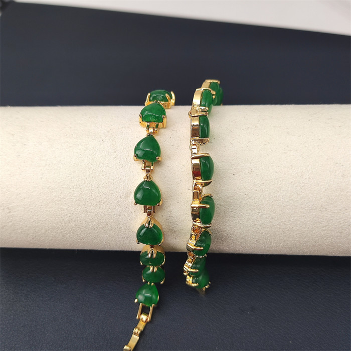Newly designed colorful purple, red and green jade bracelets, genuine natural Malay jade and quartz gold bracelets, feminine charm bracelets