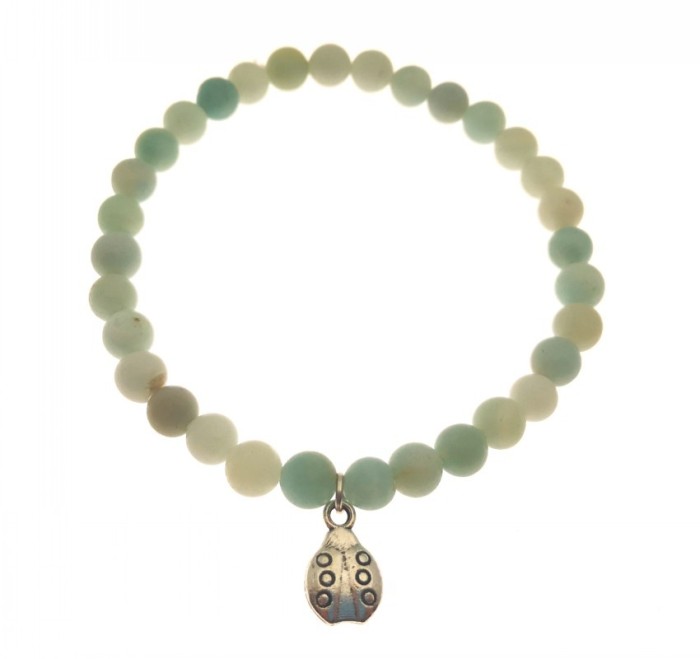 Hot-selling natural stone jade bracelet, ladybug pendant, ladies' gemstone bracelet