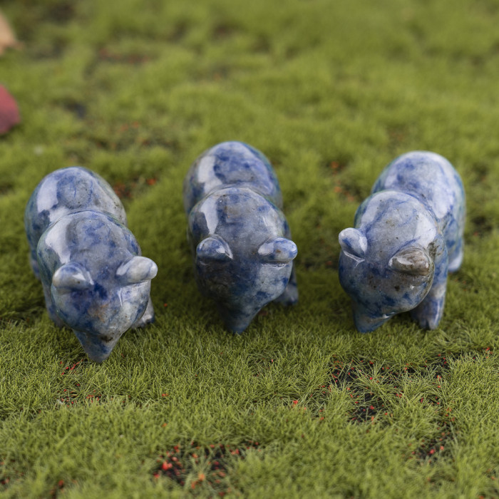 BBZ jade TIFA carved bear statue, natural blue jade animal sculpture carving, home decoration gift