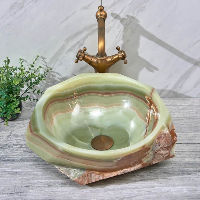Green jade bathroom sink