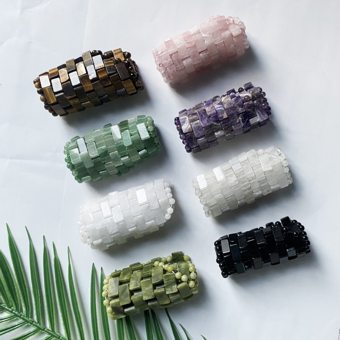 OEM new golden supplier jade eye mask, crystal healing stone, transparent quartz crystal eye mask