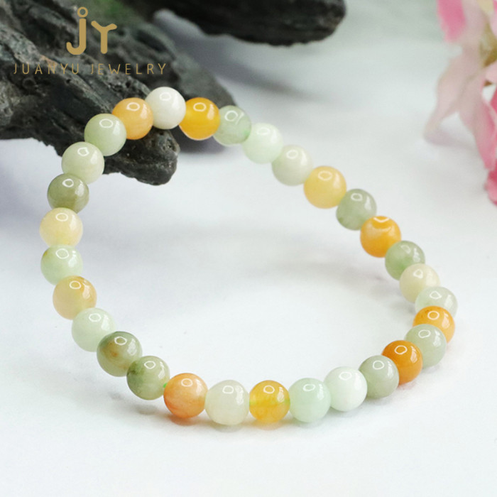 Wholesale natural stone green jadeite bracelets, fashionable jewelry, Burmese jadeite bracelets, multi-color Burmese jadeite bracelets & bangles