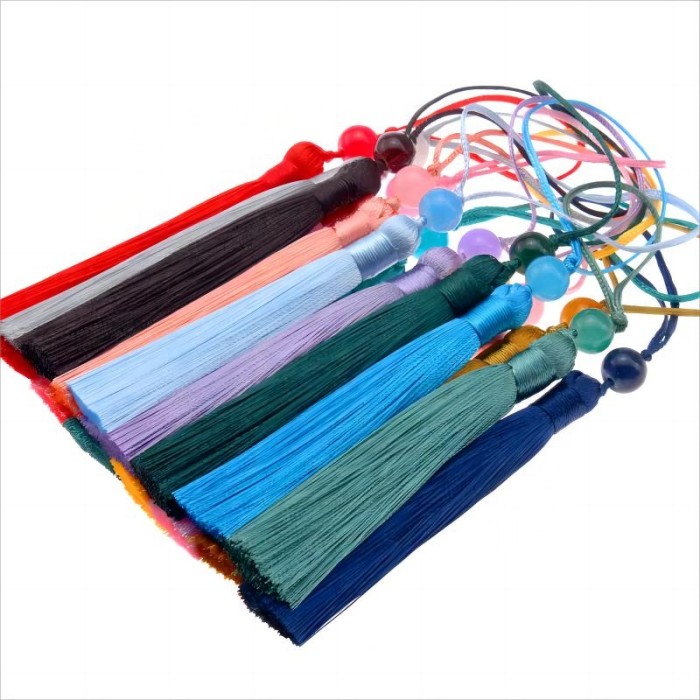 7 cm jade bead mini tassel handcrafted soft small craft tassel jewelry making DIY project bookmark pendant accessory