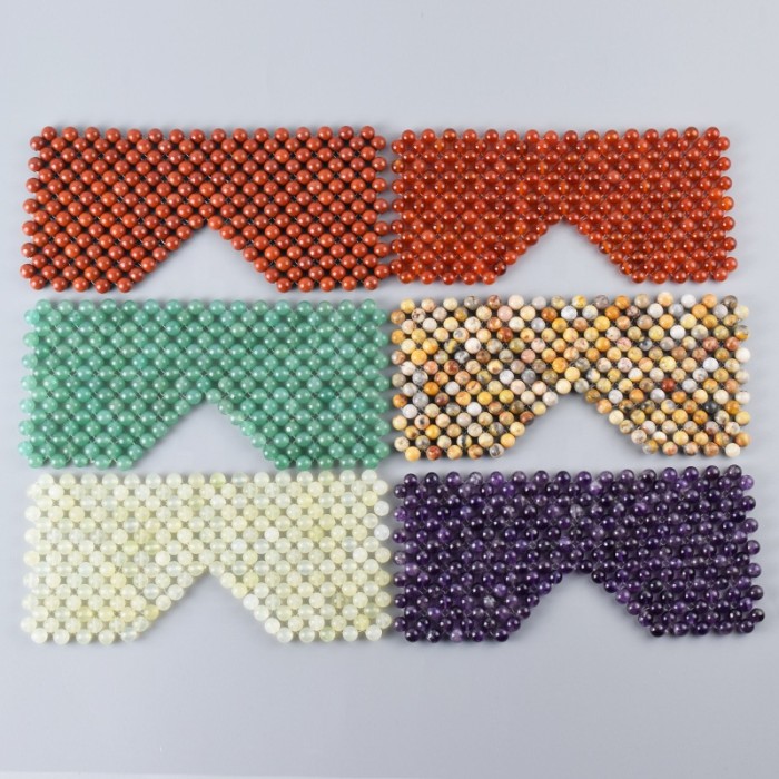 OEM new golden supplier jade eye mask, crystal healing stone, transparent quartz crystal eye mask