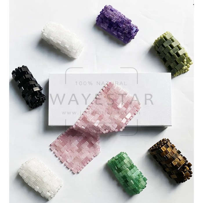 OEM new golden supplier jade eye mask, crystal healing stone, transparent quartz crystal eye mask