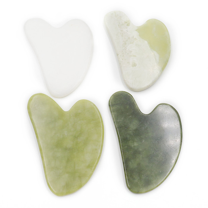 Wholesale of natural fine jade, green jade and obsidian gua sha, facial massage gua sha tools, jade massager and facial gua sha board