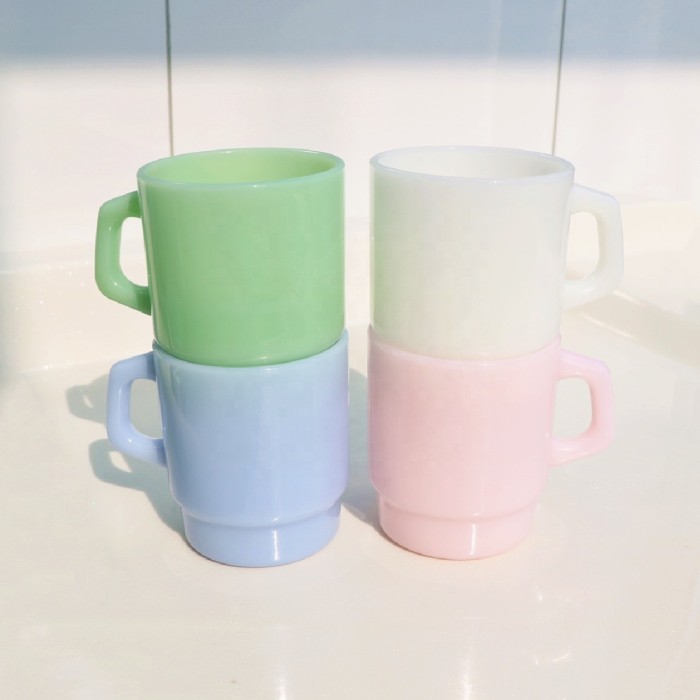 New stackable white jade glass cup, jade jade cup and coffee cup