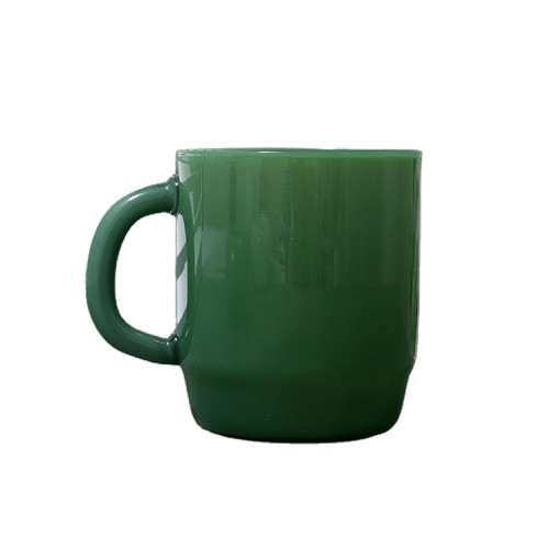 Second-hand jade borosilicate glass water cups, glassware, green jade coffee cups, white jade glass home decoration cups