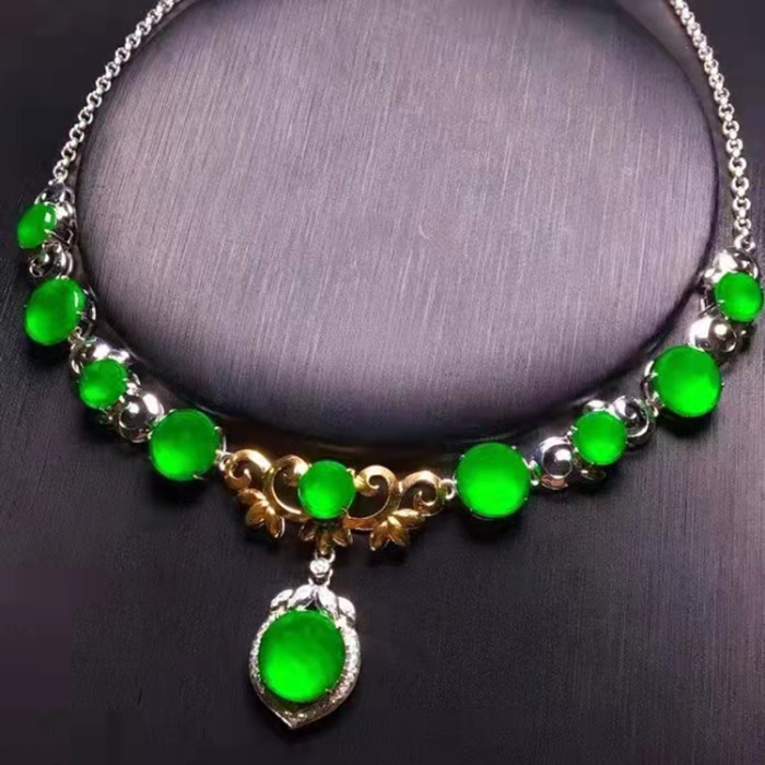 SGARIT jade jewelry, natural jade necklace, wedding party, engagement jewelry, 18k gold, natural jade, green necklace for women
